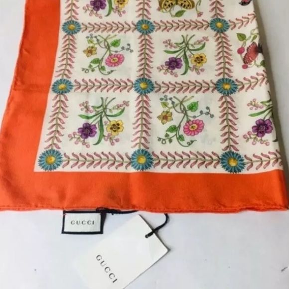 Gucci Accessories - NWT Gucci • Silk Twill Botanical Floral Scarf